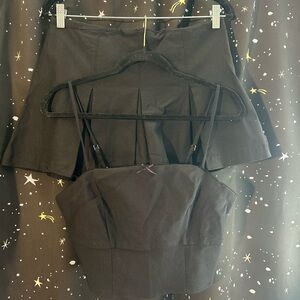 (Crossposted, comment please)
Target Black Crop Top and Skirt set